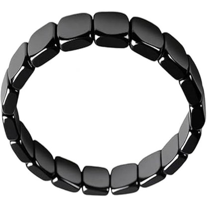 Hematite Stretch Square Bead Bracelet