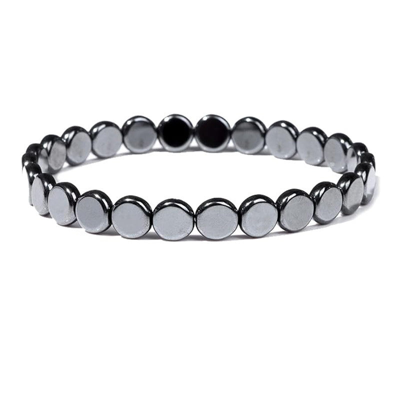 Hematite Stretch Square Bead Bracelet